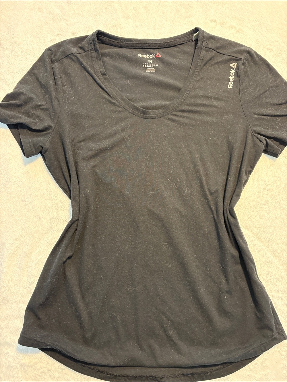 Reebok Women’s Black Short-Sleeve Scoop Neck Athletic Tee
